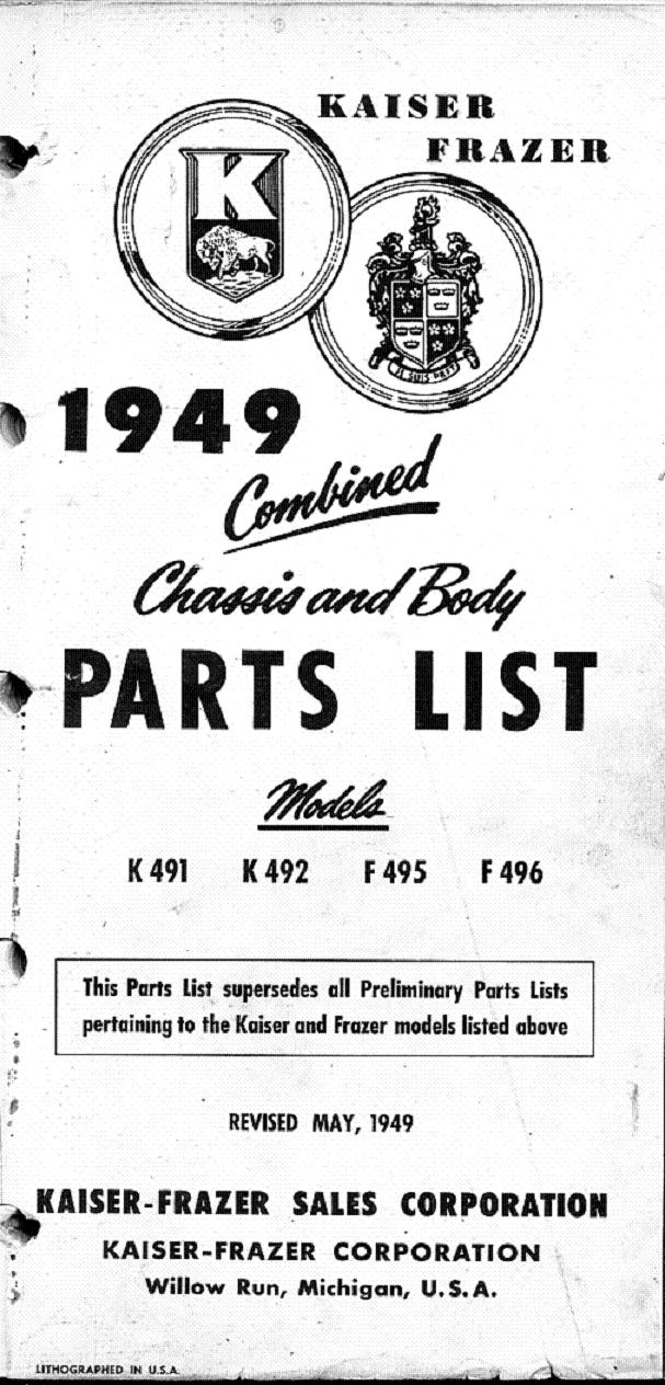 1949 Kaiser-Frazer Parts List